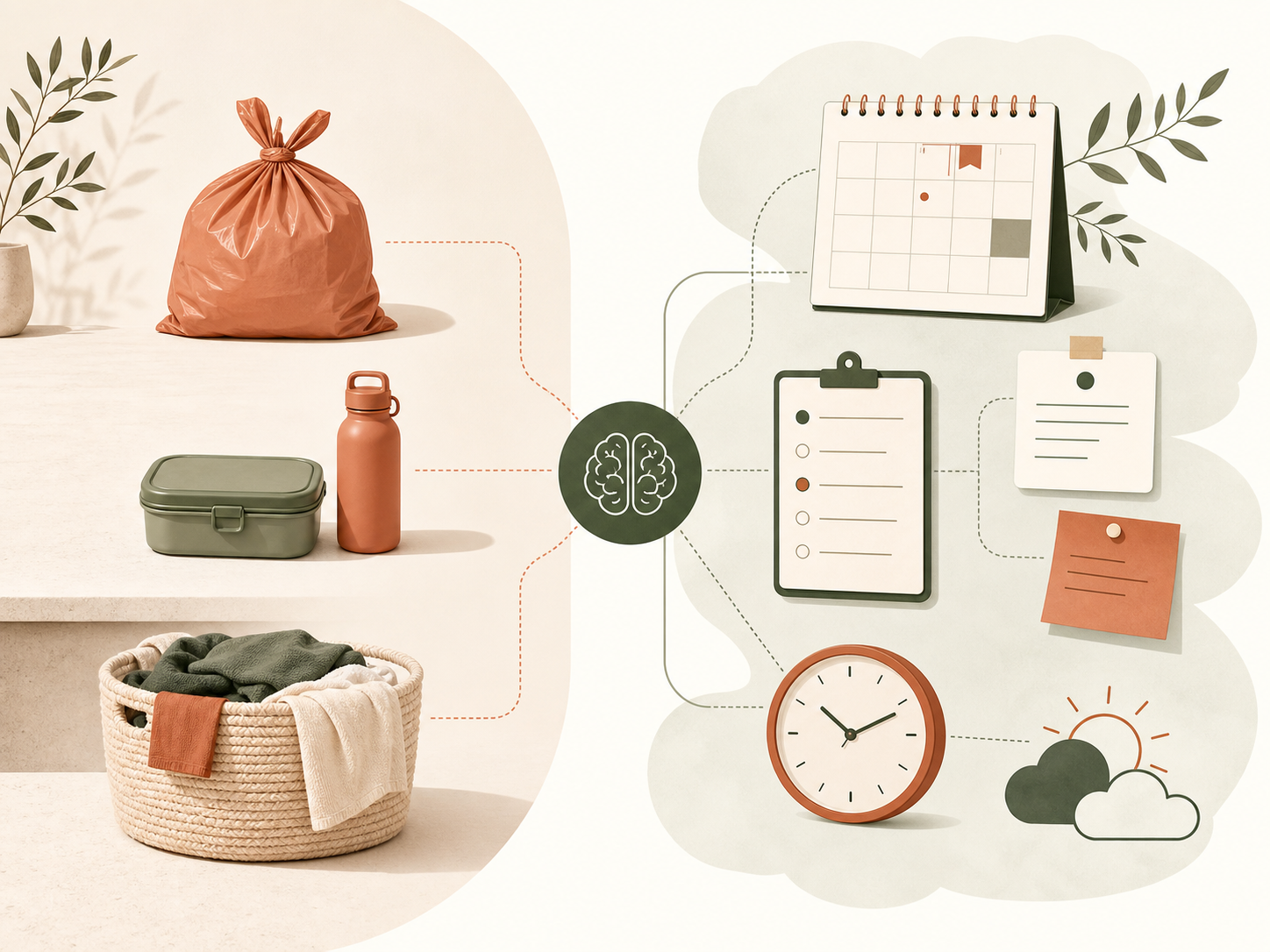 Illustration: sichtbare Aufgaben und unsichtbare Planung